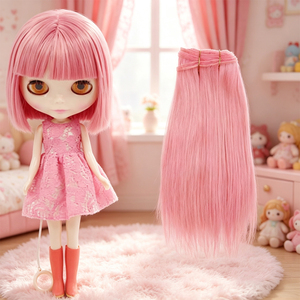 Extension per capelli in pelo di capra di alta qualità per bambole Blythe con occhi grandi fai da te, parrucca per modellini <span class=keywords><strong>giocattolo</strong></span> Henan - Product Image 5