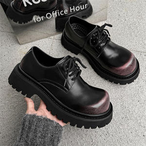 أحذية رجالية ذات نوعية جيدة ، أحذية ديربي بنعل سميك ومدور من الأمام - Product Image 2