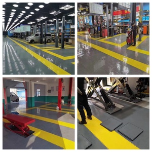 Modern PVC Interlocking Garage Floor Tiles Click-Installation Car Parking Lot Warehouse Pvc Flooring <b>Mats</b> - Product Image 5