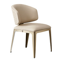 Chaise de salle à manger ondulée moderne et élégante en cuir microfibre, design mobile, pieds en titane, mobilier de maison en acier inoxydable