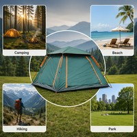 Carpa instantánea para acampar de 3-4 personas - Carpa familiar impermeable de 3000 mm con cubierta para lluvia para senderismo al aire libre en EE. UU. y la UE