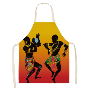 Delantales estampados africanos ama de llaves moda chica patrón algodón Lino cocina mujer delantal - Product Image 4