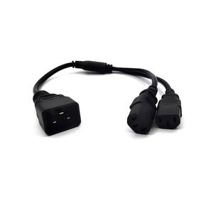 Cable de alimentación industrial IEC C20 a doble C13 en Y, resistente, 14AWG 18AWG, cable de extensión para servidores de alta potencia, en stock - Product Image 6