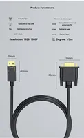 Cable Adaptador Convertidor Activo DisplayPort a VGA de 1.8m para Computadora Portátil de Negocios a Monitor o Proyector en Oficina y Aula
