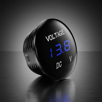 Voltímetro Digital USB para Auto/Camión/Barco, con Iluminación LED, Carcasa Negra, IP65, Amperímetro, Voltímetro