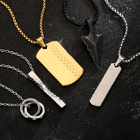 Collier avec logo personnalisé en acier inoxydable 316L, breloque boussole, étiquettes pour chien, lion, ange, abeille, jésus, flèche, croix, plaqué or 18 ct