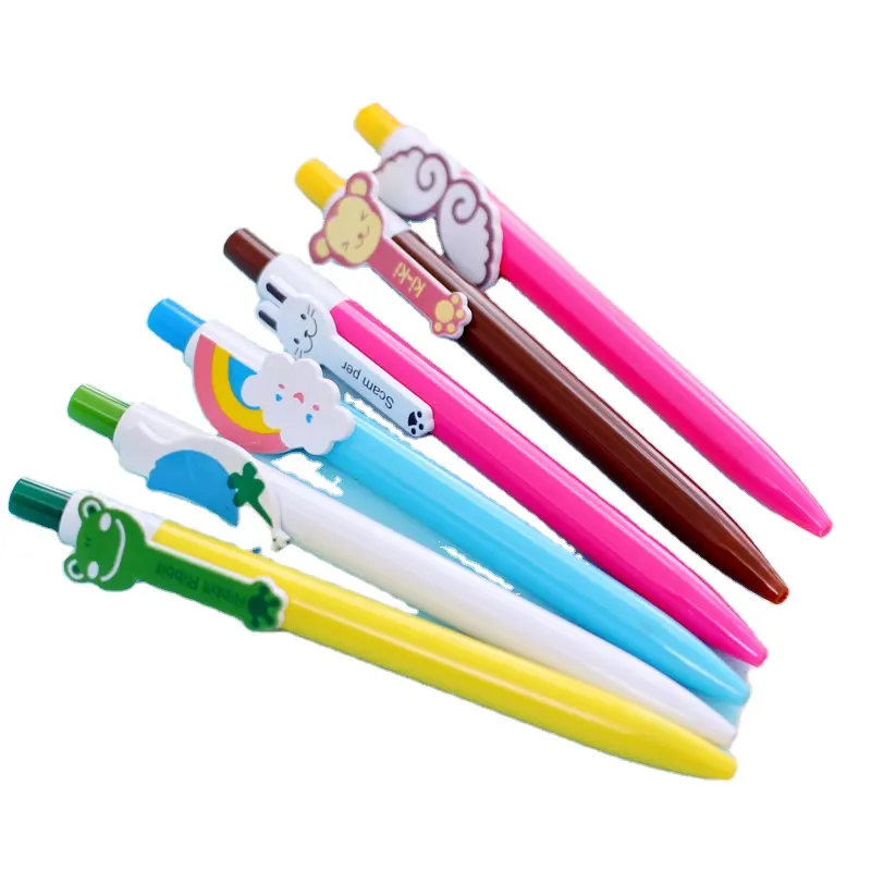 Hot Selling Promotionele Schattige Stylus Cartoon Dier Design Plastic Balpen Met Aangepaste Logo