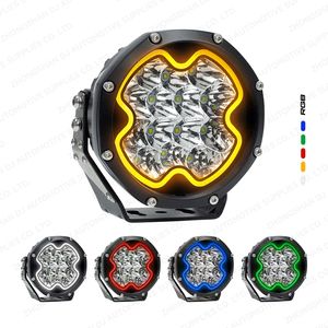 Faro Auxiliar LED Amarillo <span class=keywords><strong>de</strong></span> 5 Pulgadas con Haz <span class=keywords><strong>de</strong></span> Inundación para Conducción, Antiniebla, Trabajo, Cuneta y <span class=keywords><strong>Luz</strong></span> Estroboscópica para Coche, Camión, Todoterreno, Jeep - Product Image 6