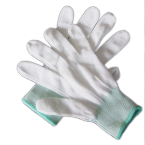 Guantes de Seguridad Blancos Recubiertos de PU, Guantes de Trabajo de Punto Sin Costuras, Antiestáticos, con Agarre Texturizado y Puño Elástico para Microelectrónica - Product Image 1