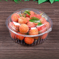 Transparante, milieuvriendelijke clamshell-vormige blisterverpakking van PET-plastic, aanpasbaar voor fruitverpakkingen