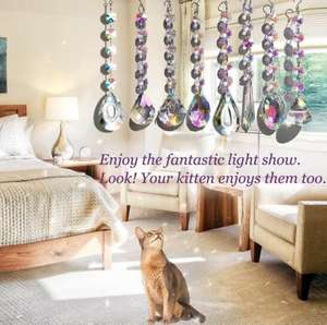 <strong>Octagonal</strong> Bead Crystal Ball Lighting Pendant Sun Catcher <strong>Prism</strong> Ball rainbow Maker Garden Decoration Crystal Craft - Product Image 3