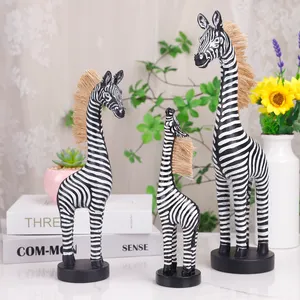 Redeco New Trend Unique American Zebra Figurine Art Abstract Animal Sculpture Resin Sculpture Animal Ornaments Home Decorations