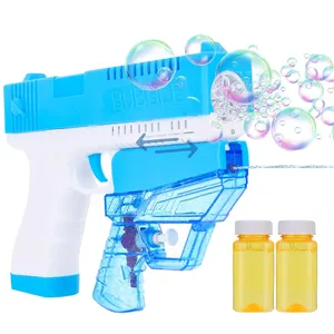 2 in 1 Automatic Bubble Water Gun Pistol Toy 6 Holes Bubble Machine for Kids Party Outdoor Summer Toys