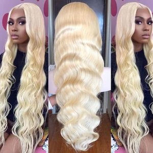 Peluca de cabello humano vietnamita sin pegamento, rubia 613, onda corporal, encaje frontal HD 13*6, encaje suizo transparente, pre-arrancada, línea de cabello natural - Product Image 3