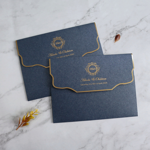 Sobres Azul Oscuro con Borde Dorado para Invitaciones, Tarjetas de Felicitación y Eventos de Ceremonia de Cumpleaños - Product Image 4