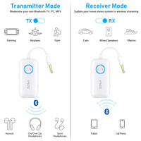 1Mii B06T2 voiture pour adaptateur Bluetooth 3.5mm AUX 10-15 heures pour Bluetooth 5.2 récepteur émetteur sans fil Audio stéréo