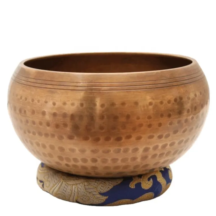 Buddhist Compassion Prayer Bowl Mantra Carving Tibetan Singing Bowl - Himalayan Handmade Metal Tibetan Singing Bowl