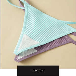 Sous-vêtements string confortables et sexy à taille basse en coton uni, sans couture, string pour femmes, culotte pour tous les jours - Product Image 2