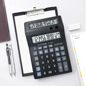 Factory Financial Desktop Simple Calculator 12 Digit Solar Calculator Low Price Office General Purpose Calculator AA B