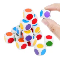 Dados Acrílicos Blancos D6 de 16 mm con Temática Matemática Educativa Personalizables al por Mayor, con Puntos de Colores para Entusiastas de los Juegos y Organizadores de Eventos