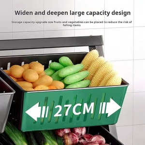 Cestello Triangolare Staccabile per Organizzazione Cucina, Design Angolato per Facile Conservazione di Frutta, Oggetti Vari e Alimenti, per Soggiorno e Bagno - Product Image 3