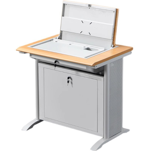 Một cửa lớp học kỹ thuật số bục đa phương tiện nền tảng lật máy tính kim loại bàn giáo viên bán tự động thiết bị giảng dạy - Product Image 5