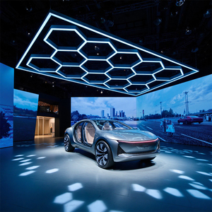 Lampes de garage LED hexagonales, design hexagonal à 5 grilles, indice de protection IP54, télécommande, éclairage haute luminosité 672W pour garage et bureau - Product Image 6