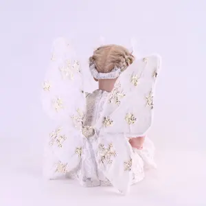Fabrik Großhandel Kinder Federn Engelflügel für Cosplay Engel märchenkostüm Mädchen weiße Schmetterlingsflügel