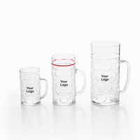 2026 Logo Kustom Cangkir Bir Jerman Transparan Klasik 2 Pint 500ml, Mug Stein Bir Kapasitas 40oz, Dapat Digunakan Kembali, Cocok untuk Hadiah