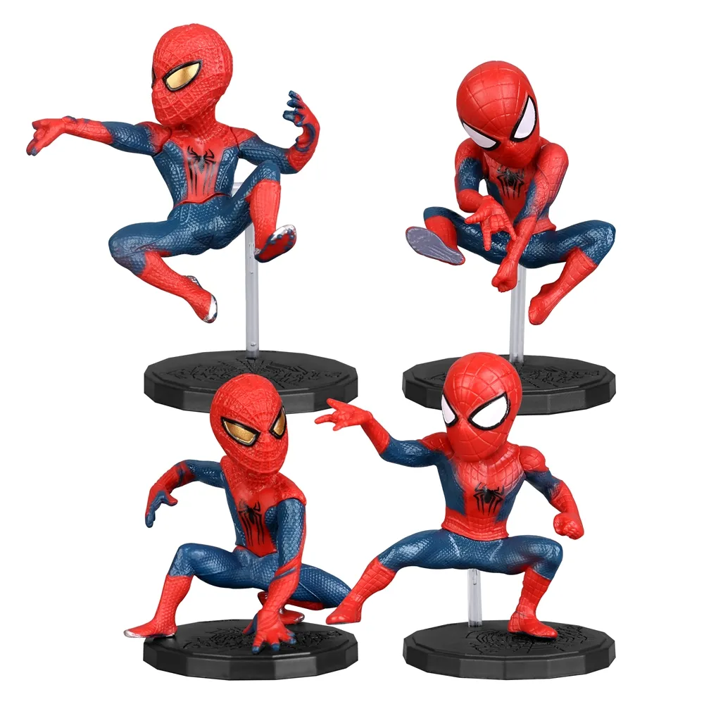 Wholesale Marvel Spider Man 4pcs/Set 6-8cm Action Figure Posture Anime Decoration Collection Figurine Toy Model