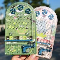 HTL Mini jeu de flipper portable, lanceur de billes, jouet d'arcade rétro, jeu de société interactif parent-enfant pour enfants