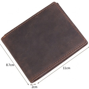 Custom Genuine Leather Short <b>Wallet</b> Men Crazy Horse Anti <b>Rfid</b> <b>Blocking</b> Mens <b>Wallets</b> Bifold <b>Wallets</b> Leather Men - Product Image 4