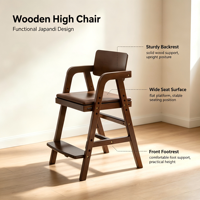 Chaise de salle à manger en bois Jiayi - Design moderne, hauteur réglable, durable pour la maison/le bureau
