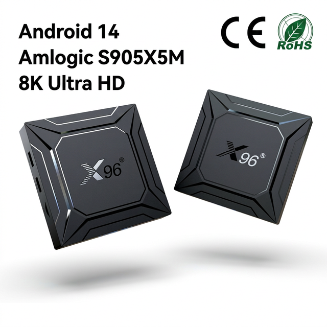 X96 M200 S905X5M Android 14 Ott TV Box AV1 Support OEM BIOS Logo Customization DDP Shipping Bulk Price for Global Projects