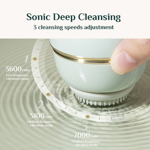 Skin Care Deep Cleaning Face Scrubber Brush Rechargeable Ultrasonic <b>Vibration</b> Silicone Facial Cleansing Brush - Product Image 5