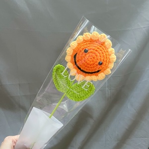 Fleurs artificielles en gros, fil à tricoter, accessoires DIY faits à la main, cadeaux, tournesol, rose, tulipe, œillet, décoration intérieure, fleurs en laine - Product Image 4