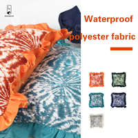 Housse de coussin imperméable jacquard effet soleil couchant à volants 18x18 pour extérieur, résistante aux UV, ignifuge, décor tie-dye