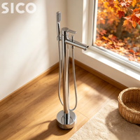 Robinet de baignoire sur pied SLCO, mitigeur de douche autoportant pour salle de bain