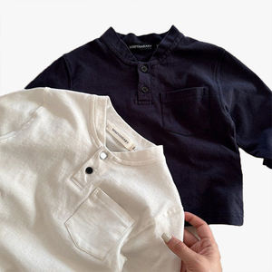 Polo décontracté à manches longues pour garçons, nouveau style, pour tout-petits et jeunes enfants, haut polyvalent, tendance, vêtement de base pour enfants - Product Image 6