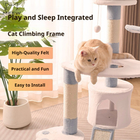 Arbre à chat multi-niveaux de luxe en bois et sisal, écologique, avec hamac, condo et griffoir, mobilier pour animaux en peluche pour grands cartons