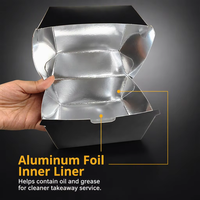 Kunden spezifische umwelt freundliche Hamburger-Box zum Mitnehmen aus Pappe mit Einweg-Burger-Verpackungs boxen aus Aluminium folie