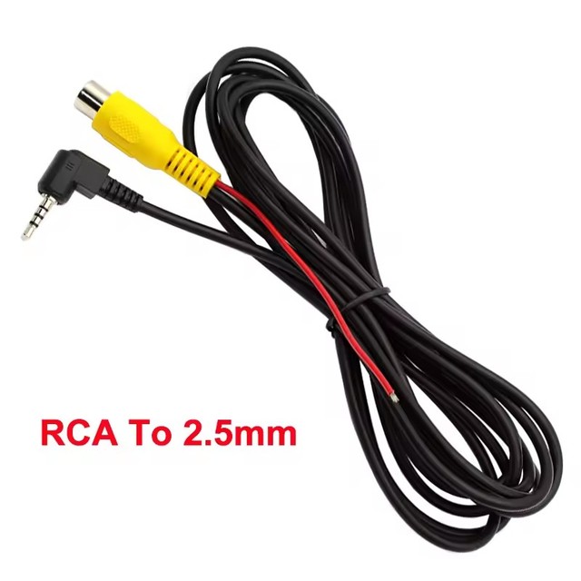 RCA Video Cable Adapter RCA Female to 2.5mm Plug AV Converter Cable with Lead For Car DVR Dashcam Reverse Parking Camera