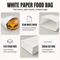 Sacs en papier alimentaire jetables, emballages pour hamburgers, pochettes blanches pour sandwichs, emballages pour camions de nourriture, livraison, restauration, impression personnalisée, en gros, OEM