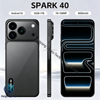 Nouveau Smartphone 5G Spark40 2026, 16 Go + 1 To, Écran HD 7,3 Pouces 144 Hz, Android 16, Charge Rapide 65 W, Tous Accessoires Inclus