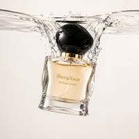 Flacon de parfum en verre transparent de luxe de 50 ml avec boîte cadeau et sac, emballage de parfum personnalisé avec logo privé