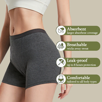 Culotte Taille Haute 4 Couches Anti-Fuite Protection Complète Physiologique Incontinence Boyshort Sous-Vêtement Période Menstruelle Femme