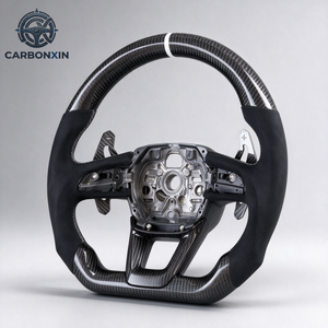 Volante Deportivo Personalizado de 4 Brazos en Fibra de Carbono y Cuero para Audi A1 A3 A4 A5 A6 A7 RS R8 RS3 C7 Q5 Q7 S3 S5 8V B8 B9 S4 - Product Image 2