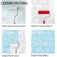 LSY 7 ''Texture Roller DIY Decorative Art Pattern Paint Roller Rouleau en caoutchouc pour murs, meubles et sols Décoration