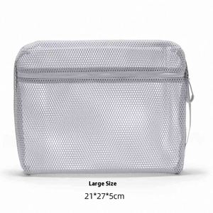 Durable Fashionable Nylon Mesh Cosmetic Bag Zipper Closure Large Capacity Portable Travel Transparent <b>Storage</b> Wash Bag for Women - Product Image 5