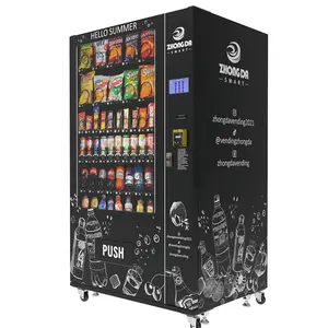 high tech automatischer 24-stunden-marktverkaufsautomat mit großem touchscreen für kochende soft-food-chips getränke und getränke